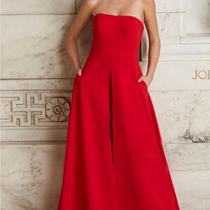 Jovani Strapless Red Dress jumpsuit